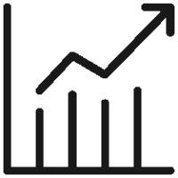 Outlined Graph Arrow Up